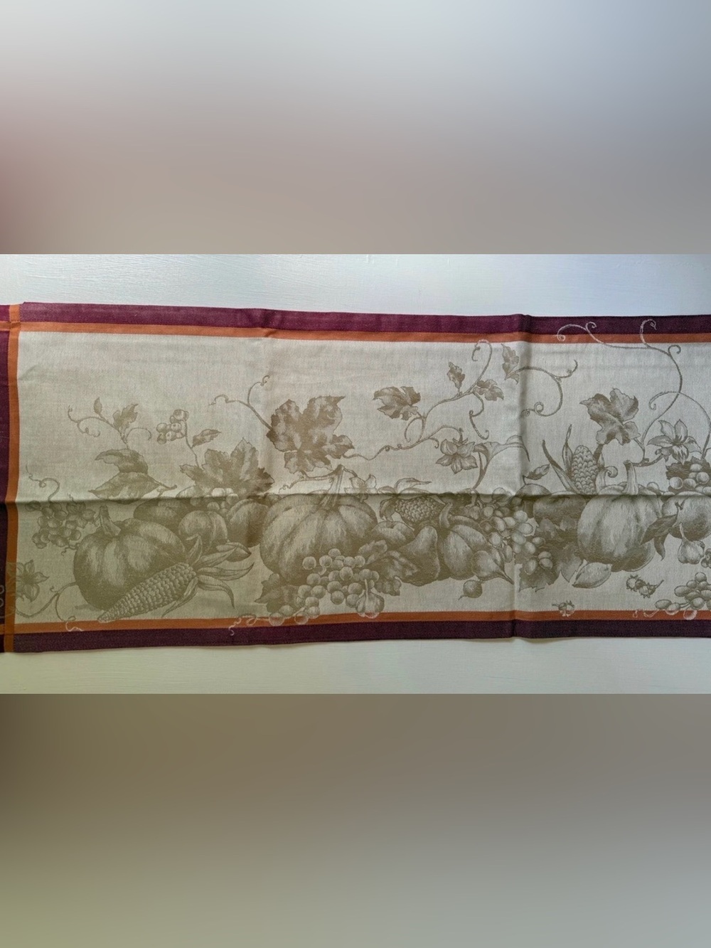 NWT Williams Sonoma HARVEST BOTANICAL PUMPKIN TABLE RUNNER